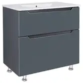 Комплект Qtap Albatross 810х825х460 Graphite тумба напольная + раковина врезная  QT1471TNВ8023080CG