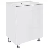 Комплект Qtap Tern 600х725х437 White тумба напольная + раковина врезная, с полотенцедержателем QT1771TNЛ6013060CW (QT1771TNL6013060CW)