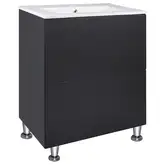 Комплект Qtap Tern 600х725х437 Matt black тумба напольная + раковина врезная, с полотенцедержателем QT1771TNЛ6023060CG (QT1771TNL6023060CMB)