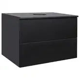 Тумба подвесная Qtap Tern 700х476х469 Matt black со столешницей и полотенцедержателем QT1774TPЛ702G (QT1779TPL702MB)