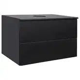 Тумба подвесная Qtap Tern 800х476х469 Matt black со столешницей и полотенцедержателем QT1773TNЛ802G (QT1779TPL802MB)