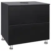 Тумба напольная Qtap Tern 700х616х469 Matt black со столешницей и полотенцедержателем QT1773TNЛ702G (QT1780TNL702MB)