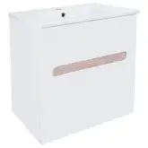 Комплект Qtap Virgo 600х580х437 White/Whitish oak тумба подвесная + раковина врезная QT1872TPА6013060CW (QT1872TPА6013060CWWO)
