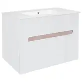 Комплект Qtap Virgo 800х580х437 White/Whitish oak тумба подвесная + раковина врезная QT1872TPА8013080CW (QT1872TPА8013080CWWO)
