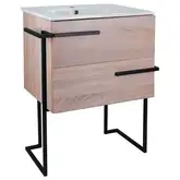 Комплект Qtap Taurus 600х800х437 Whitish oak тумба напольная + раковина врезная QT2471TNT603WO