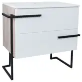 Тумба напольная Qtap Taurus 600х616х437 White/Whitish oak со столешницей QT2480TNT603WWO