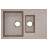 Кухонная мойка с дополнительной чашей Qtap CS 7648 Beige (QT7648BEI551)