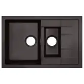 Кухонная мойка с дополнительной чашей Qtap CS 7648 Coffee (QT7648COF551)