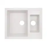 Кухонная мойка с дополнительной чашей Lidz 615x500/200 WHI-01 (LIDZWHI01615500200)