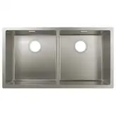 Кухонна мийка Hansgrohe S71 S719-U755 під стільницю 815х450 на 2 чаші 370/370, stainless steel (43430800)
