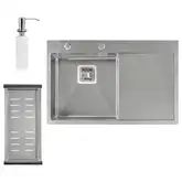Набор 3 в 1 Qtap кухонная мойка DK7850L 3.0/1.2 мм Satin + сушилка + дозатор для моющего средства (QTDK7850LSET3012)