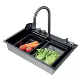 ZERIX ZH7546-SET-01 Мийка з вбудованим змішувачем, NANO-BLACK (ZM5575)