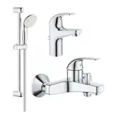 Набір змішувачів для ванної Grohe Curve з душовим гарнітуром New Tempesta Classic, хром (UA122217S0A)