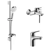 Набор смесителей для ванны 3-в-1 Hansgrohe Novus/Crometta Vario (цвет - хром) (1152019)