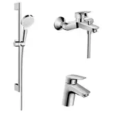 Набір змішувачів для ванни Hansgrohe EcoSmart Logis 100 (71078 + 7140 + 26534400), хром (20200009)