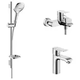 Набор смесителей для ванны 3-в-1 Hansgrohe Metris/Raindance Select E (цвет - хром) (31480112)