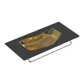 Раковина подвесная или накладная Catalano Edition 50 х 100 х h13,5 см, цвет - чёрный матовый/золото 1100EDNO
