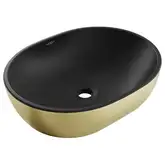 Умывальник (раковина) MEXEN VIKI BLACK BRUSHED GOLD накладной (MEX-21054877)