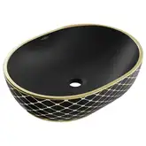 Умывальник (раковина) MEXEN VIKI BLACK DIAMOND GOLD накладной (MEX-21054879)