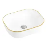 Умывальник (раковина) MEXEN RITA WHITE GOLD EDGE накладной (MEX-21084505)