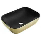 Умывальник (раковина) MEXEN RITA BLACK MATT / BRUSHED GOLD накладной (MEX-21084577)