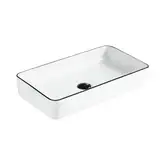 Умывальник (раковина) MEXEN NADIA 60 WHITE BLACK EDGE накладной белый (MEX-21616007)