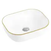 Умывальник (раковина) MEXEN MIRABEL WHITE GOLD EDGE накладной (MEX-22115005)