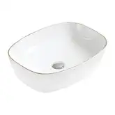 Умывальник (раковина) MEXEN LITA WHITE GOLD EDGE накладной (MEX-22124905)