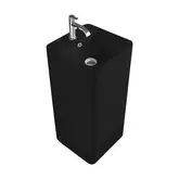 Умивальник окремо стоячий Nic Design Semplice 40х40х85 см з отвором під змішувач, злив у стіну, Antracite матовий (001371013)