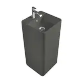 Умивальник окремо стоячий Nic Design Semplice 40х40х85 см з отвором під змішувач, злив у стіну, Argilla матовий (001371052)