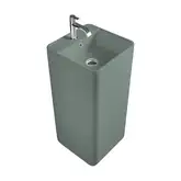 Умивальник окремо стоячий Nic Design Semplice 40х40х85 см з отвором під змішувач, злив у стіну, Salvia матовий (001371067)