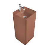 Умивальник окремо стоячий Nic Design Semplice 40х40х85 см з отвором під змішувач, злив у стіну, Fard глянець (001371072)