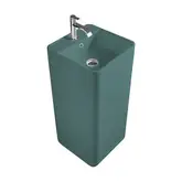 Умивальник окремо стоячий Nic Design Semplice 40х40х85 см з отвором під змішувач, злив у стіну, Amazzonia глянець (001371077)