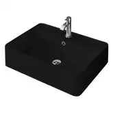 Умивальник на стільницю Nic Design Semplice 60х45х16 см з отвором під змішувач, чорний глянець C/F (001384008 CF)