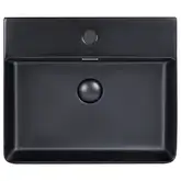 Раковина Qtap Nando LT 500х420х120 Matt black с донным клапаном QT12112173SMBMB