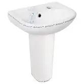 Раковина напольная с пьедесталом Qtap Baby 375x305x520 White с рисунком, с донным клапаном QT2311LP304BW (QT2311LP304BEWD)