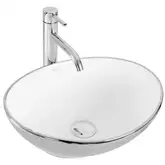 Умивальник (раковина) REA SOFIA SILVER / WHITE накладний сріблястий / білий (REA-U0420)