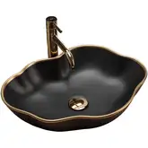 Умивальник (раковина) REA PEARL BLACK GOLD накладний чорний/золото (REA-U0692)