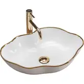 Умывальник (раковина) REA PEARL WHITE GOLD EDGE накладной (REA-U0696)