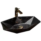 Умивальник (раковина) REA VEGAS MARBLE BLACK MAT накладний чорний (REA-U0994)