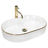 Умывальник (раковина) REA NADIA WHITE GOLD EDGE накладной (REA-U1063)