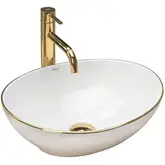 Rea Sofia Gold Edge Раковина накладная, белая с золотом (REA-U3287)