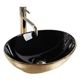 Умывальник (раковина) REA SOFIA BRUSHED GOLD BLACK накладной (REA-U3310)