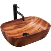 Rea Belinda Wood Matt Умывальник накладной, черный матовый (REA-U5051)