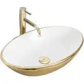 Rea Pamela Gold White Умивальник накладний, білий/золото (REA-U6345)