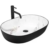 Умывальник (раковина) REA CLEO 61 BLACK AIAX MATT накладной (REA-U6625)