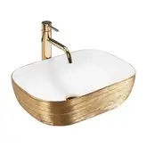 Умывальник (раковина) REA BELINDA BRUSHED GOLD WHITE накладной (REA-U7422)