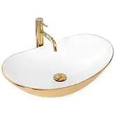 Умывальник (раковина) REA ROYAL GOLD WHITE накладной (REA-U7808)