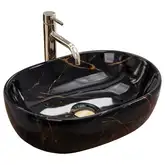 Умивальник (раковина) REA AMELIA BLACK MARBLE SHINY накладний чорний (REA-U8000)