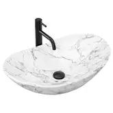 Умивальник (раковина) REA ROYAL STATUARIO MARBLE MATT накладний мармур (REA-U8010)